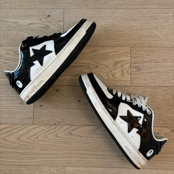 Bape Bapesta Black And White Sneakers - Picture 1 of 5